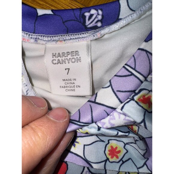 Girls Harper Canyon Floral Ruffle‎ Bikini Set Size 7 Kids Bathing Suit Cute Pool - Picture 3 of 5